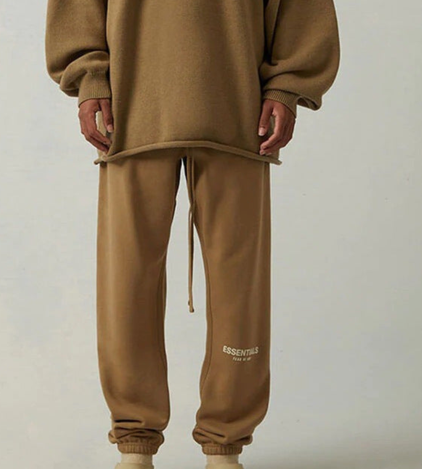 FOG Essentials White Flocked Print Fleece Sweatpants – 2022SS American Streetwear