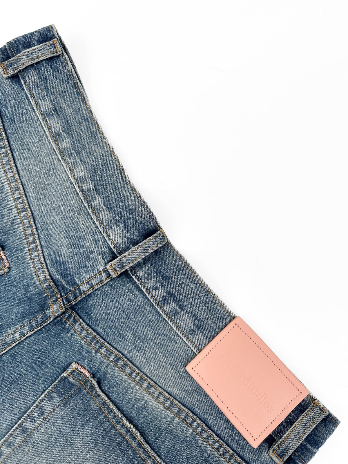 Acne Studios Distressed Flared Leg Vintage Wash Denim Jeans