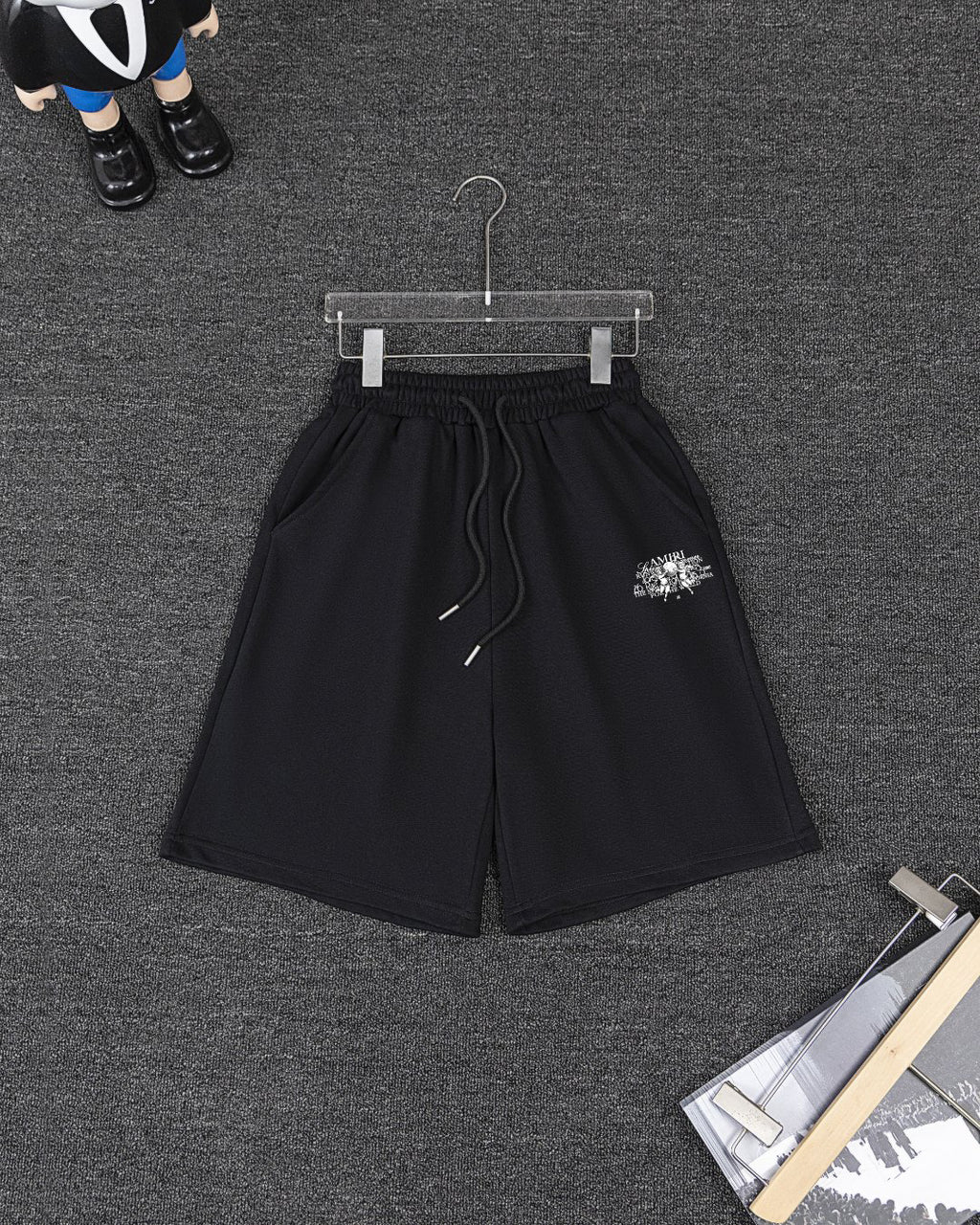 Amiri Angel Art Graphic Short‑Sleeve T‑Shirt & Drawstring Shorts Two‑Piece Set