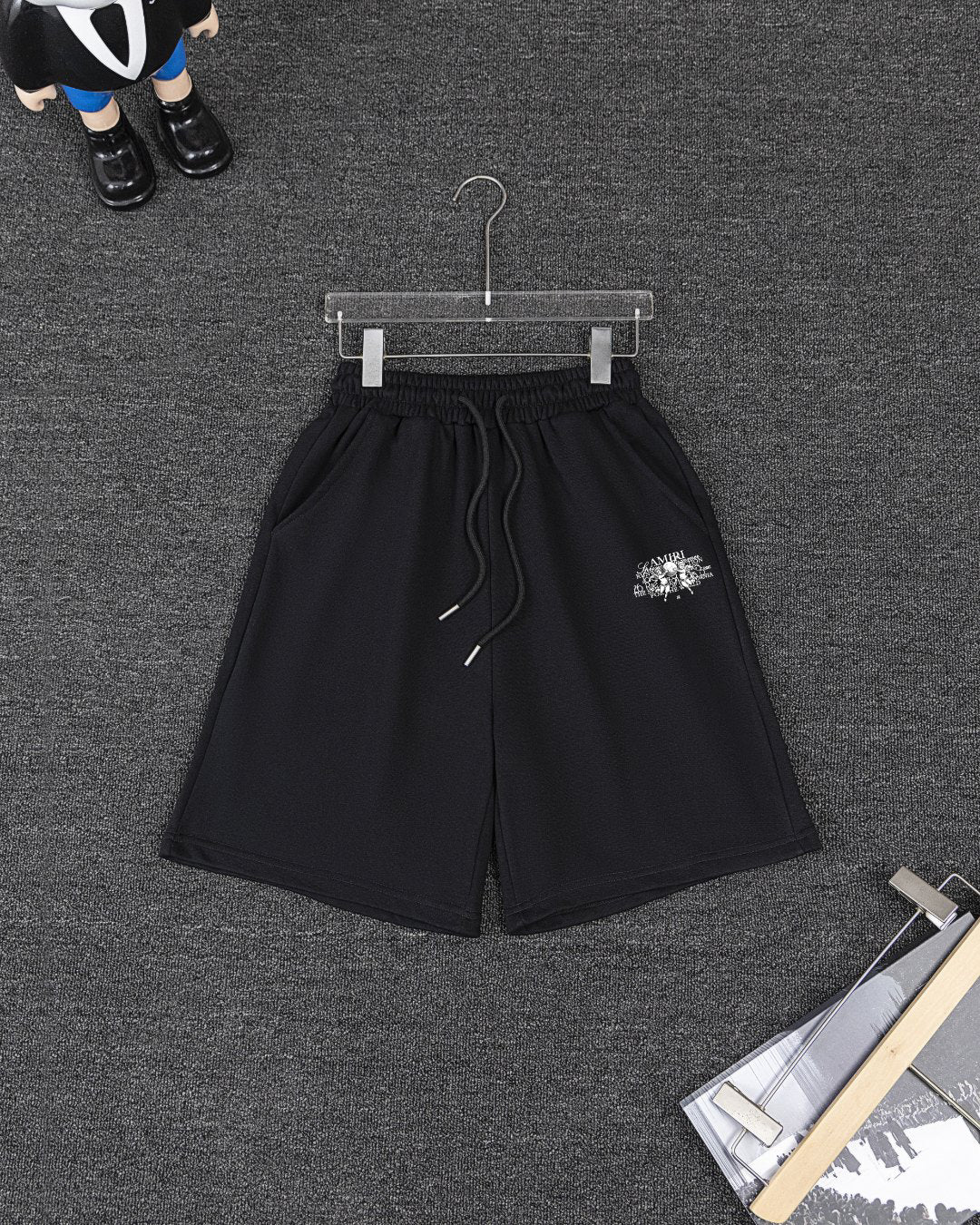 Amiri Angel Art Graphic Short‑Sleeve T‑Shirt & Drawstring Shorts Two‑Piece Set