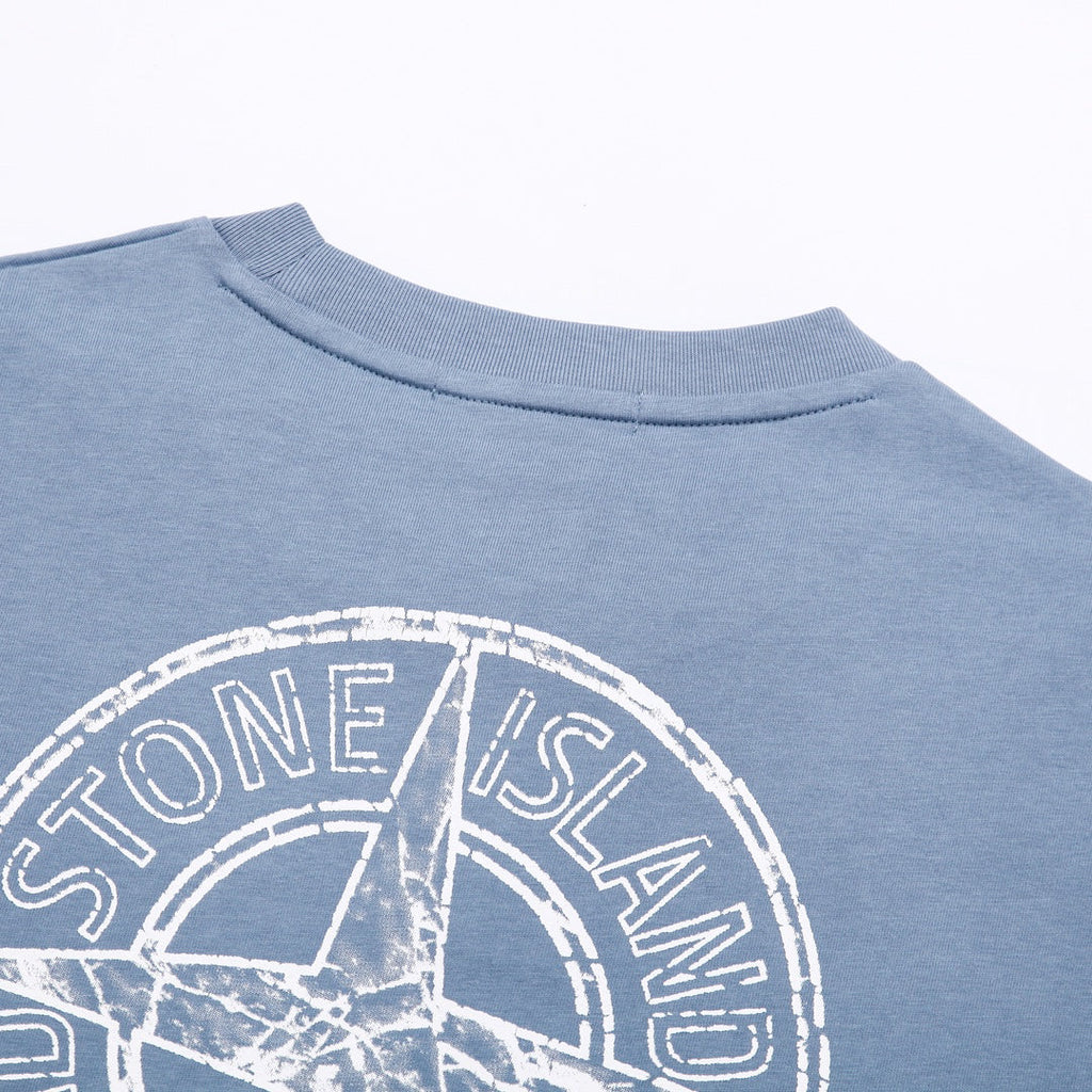 Stone Island Spring-Summer 2026 Engineering and Garment Dyeing Text Print Crew Neck T-Shirt