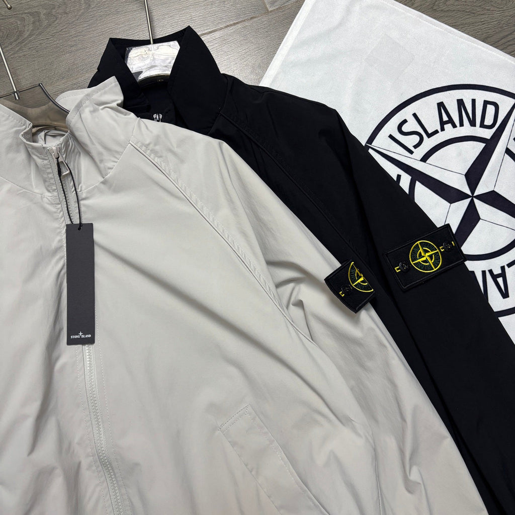 Stone Island Stand Collar Raglan Zip Jacket with Compass Badge