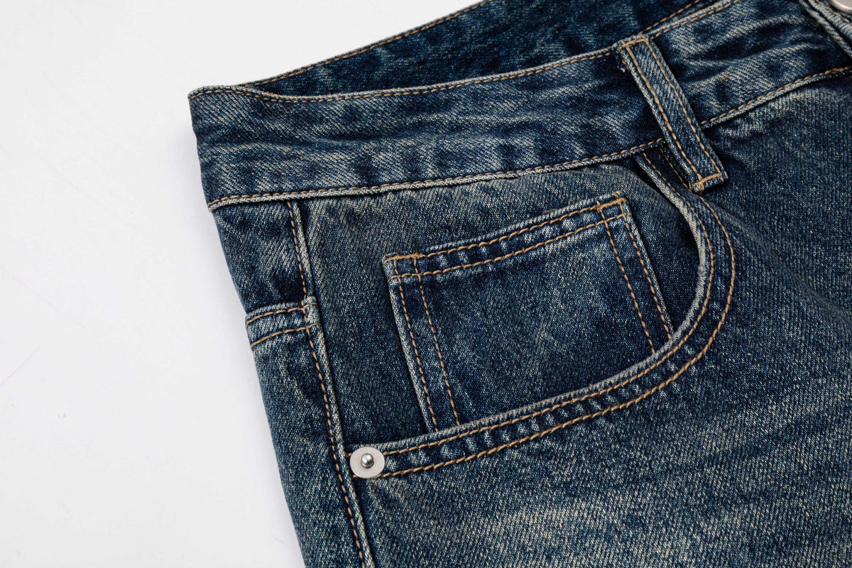 AMIRI Bone MA Logo Vintage Wash Baggy Denim Jeans