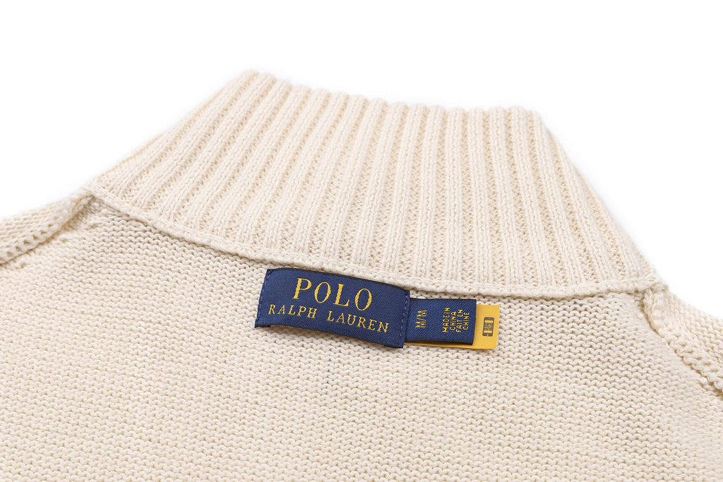 Polo Ralph Lauren Men’s Quarter‑Zip Knit Sweater, Ribbed Mock Neck Pullover