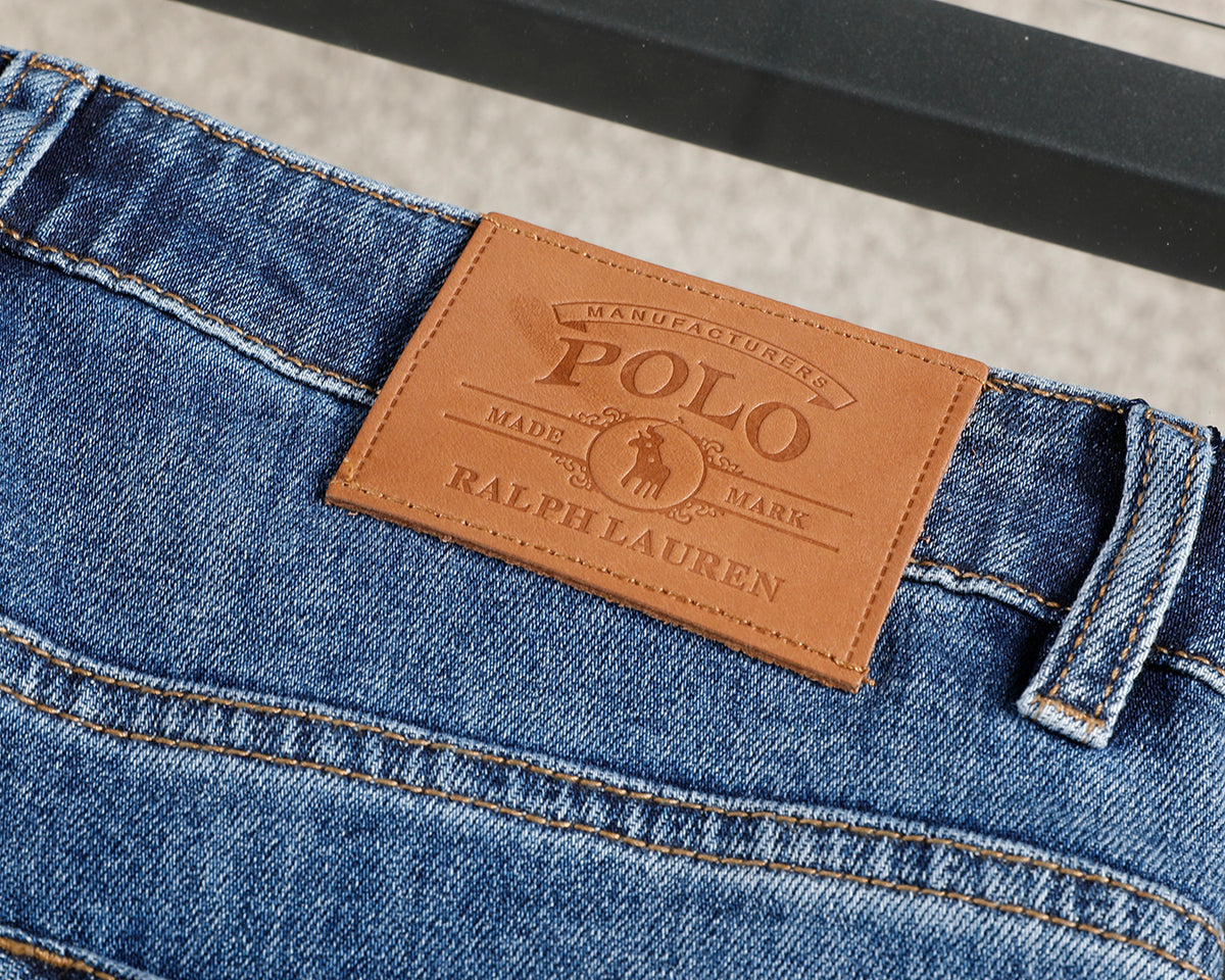 Men's Classic Straight‑Leg Denim Jeans Vintage Washed Casual Blue Pants