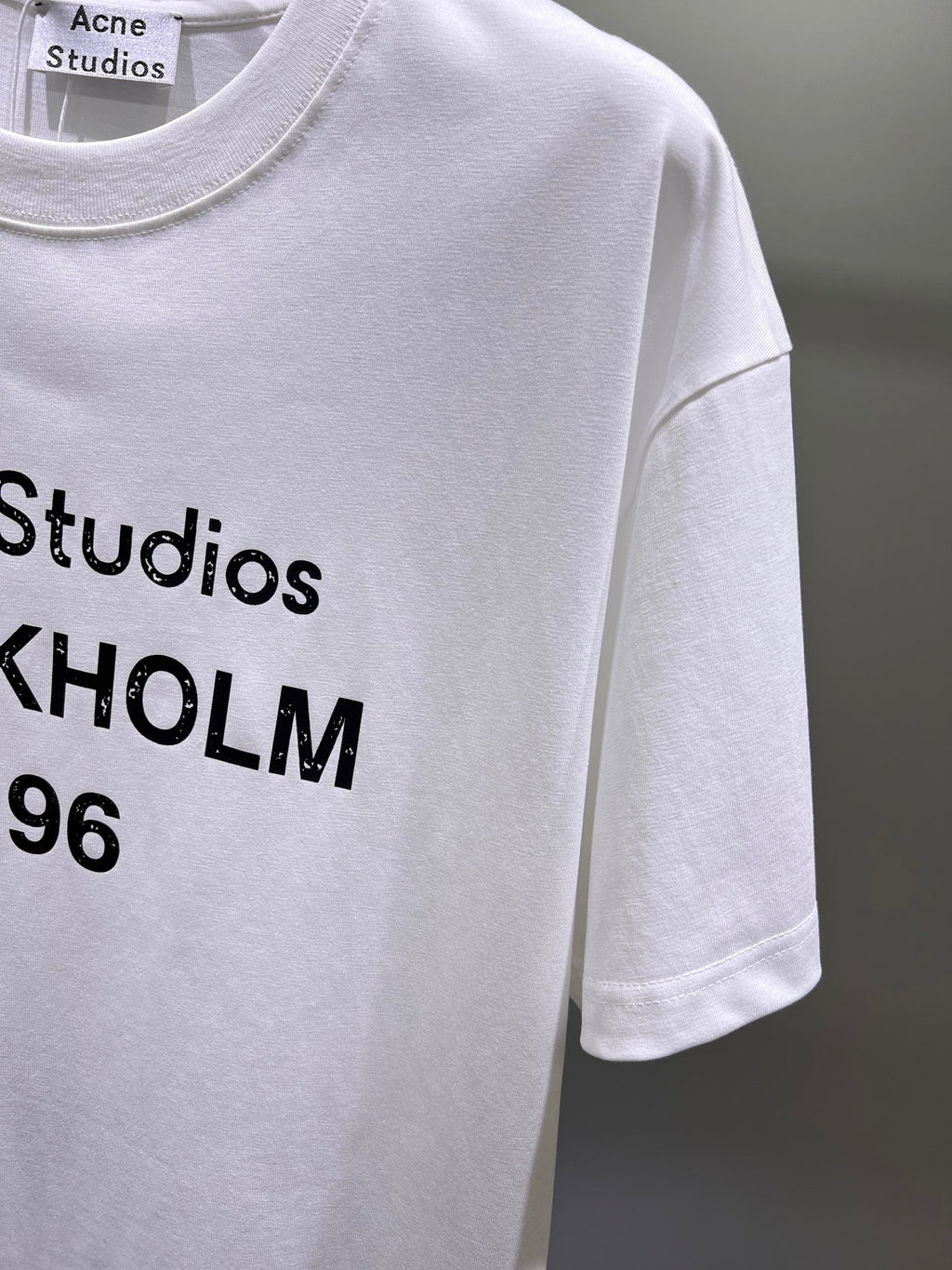 Acne Studios Stockholm 1996 Front Print Crew‑Neck Short‑Sleeve T‑Shirt