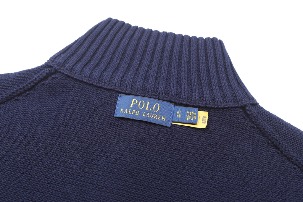 Polo Ralph Lauren Men’s Quarter‑Zip Knit Sweater With Red Pony Embroidery