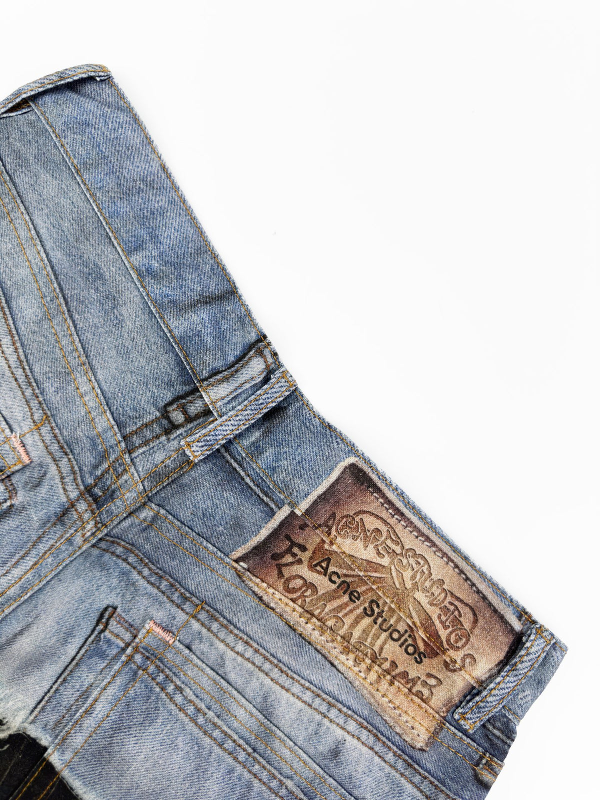 Acne Studios Patchwork Distressed Wide‑Leg Jeans