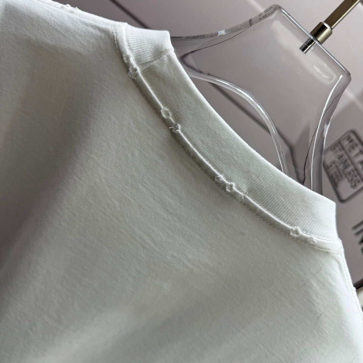 Acne Studios Fairy‑Tales Cursive‑Text Distressed‑Trim Crew‑Neck Short‑Sleeve T‑Shirt