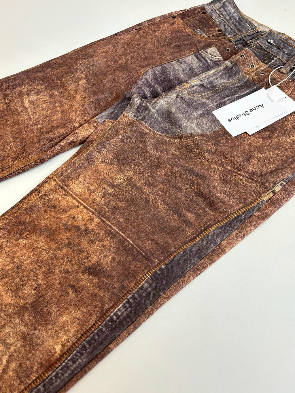 Acne Studios Multi‑Texture Washed Wide‑Leg Jeans