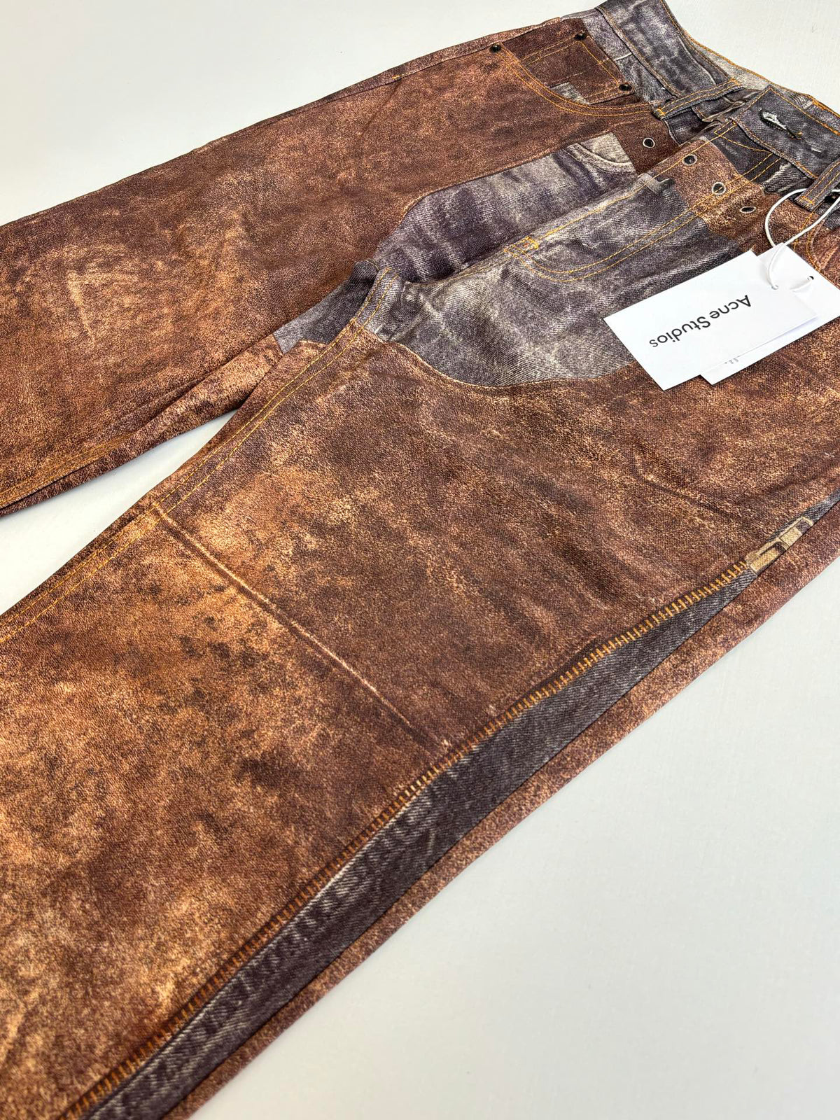 Acne Studios Multi‑Texture Washed Wide‑Leg Jeans