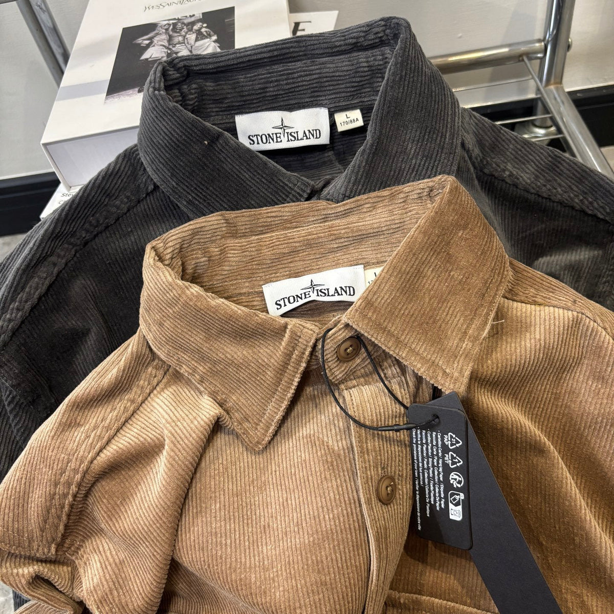 Stone Island Fine-Wale Corduroy Overshirt with Compass Badge