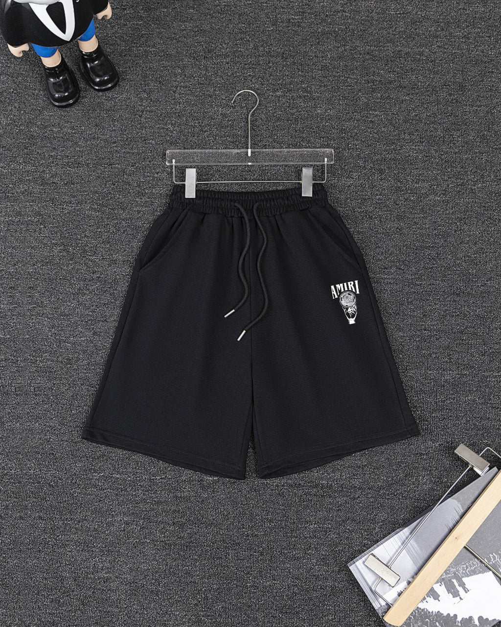 AMIRI Crystal‑Ball‑Hand Graphic Short‑Sleeve Tee & Drawstring Shorts Set