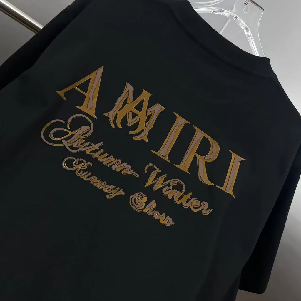 AMIRI Autumn‑Winter Runway Show Graphic Crew Neck Short‑Sleeve T‑Shirt