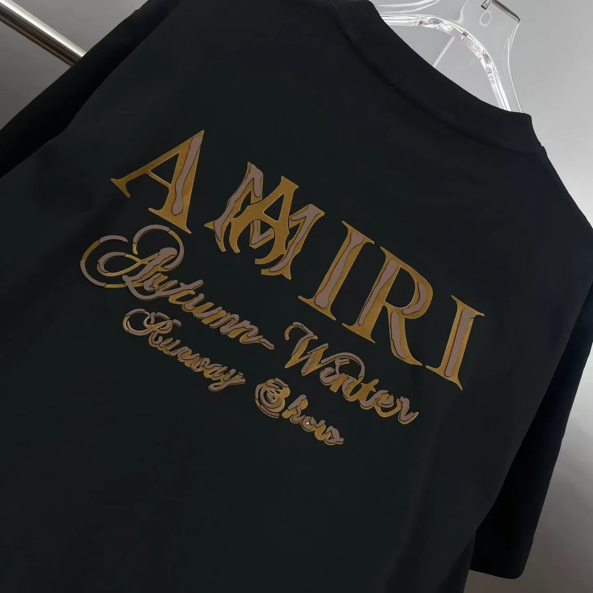 AMIRI Autumn‑Winter Runway Show Graphic Crew Neck Short‑Sleeve T‑Shirt