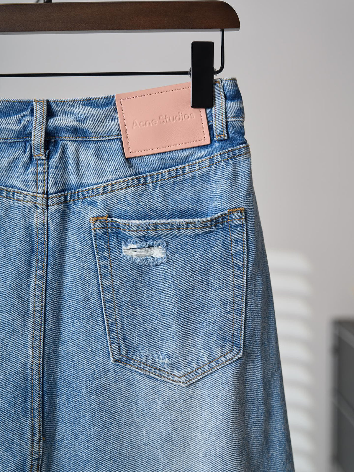 Acne Studios Distressed Layer‑Look Denim Skirt‑Trousers
