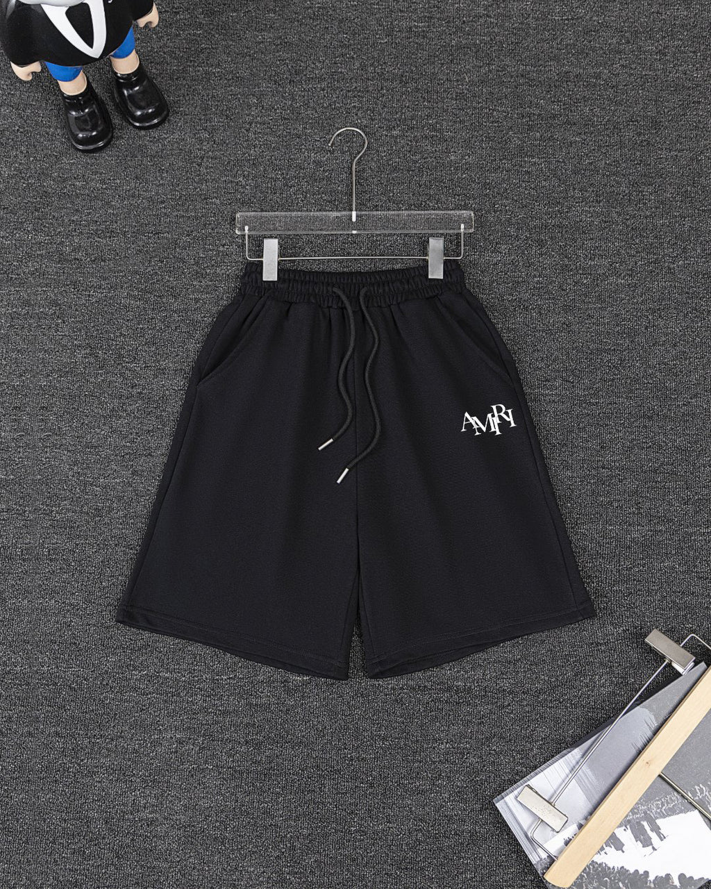Amiri Overlapped Logo Short‑Sleeve T‑Shirt & Drawstring Shorts Two‑Piece Set
