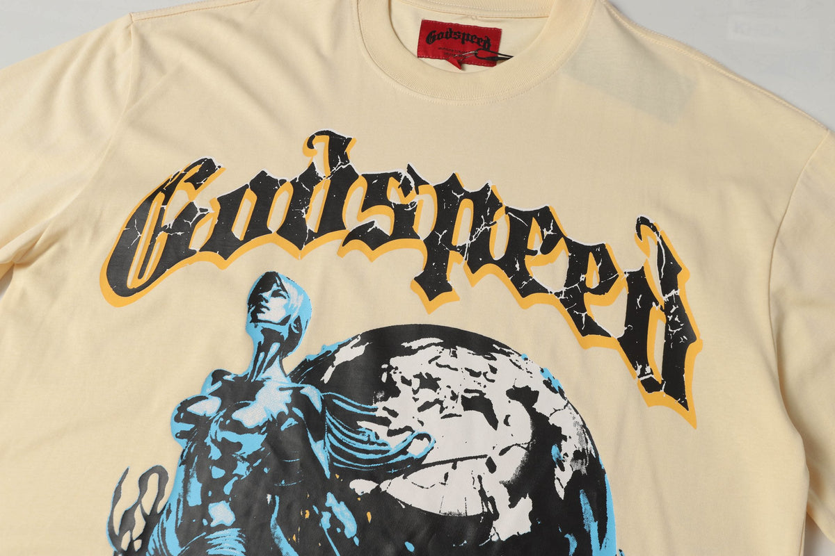 Godspeed Atlas Globe Vintage T‑Shirt Oversized Streetwear Graphic Tee