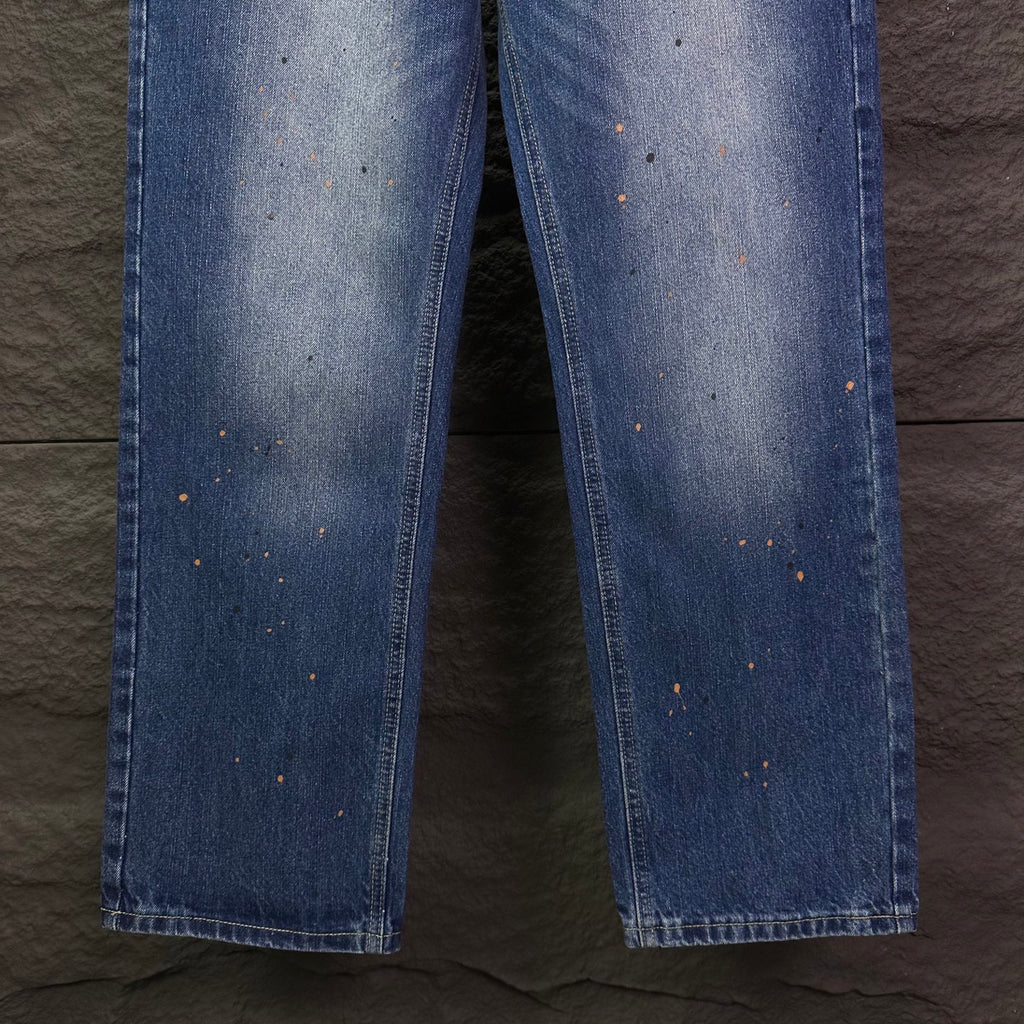 Acne Studios Paint‑Splatter Distressed Straight‑Leg Jeans