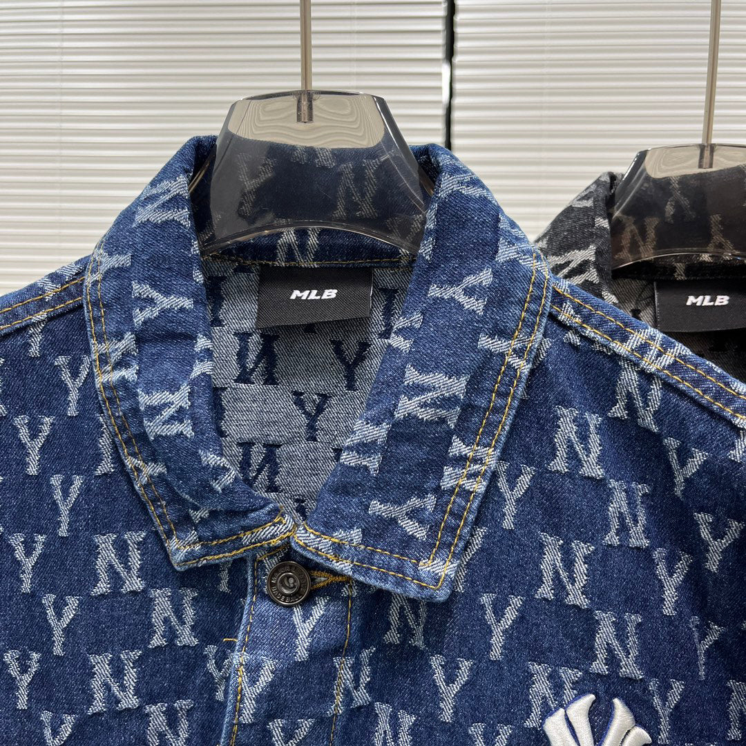 NY Yankees All-Over Monogram Denim Jacket
