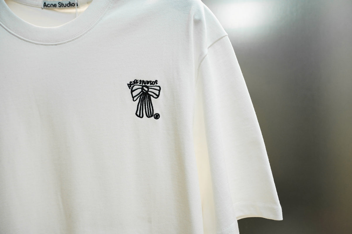Acne Studios Small Bow Graphic Crew‑Neck Short‑Sleeve T‑Shirt
