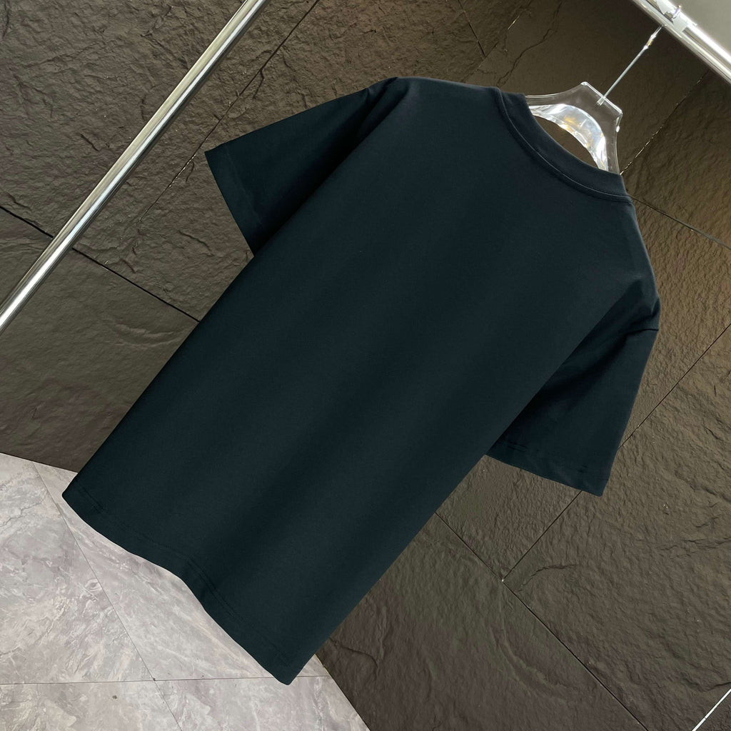 AMIRI Overlapped Stacked Logo Crew‑Neck Short‑Sleeve T‑Shirt