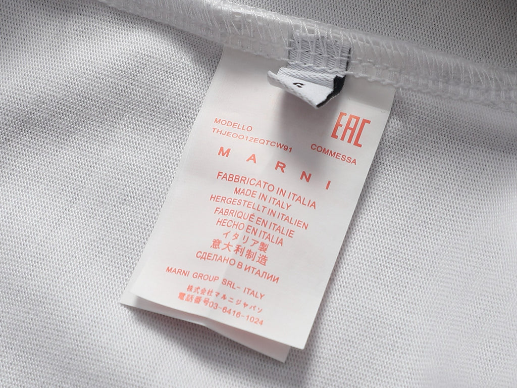 MARNI Floral Inlay Logo Crew Neck Short‑Sleeve T‑Shirt