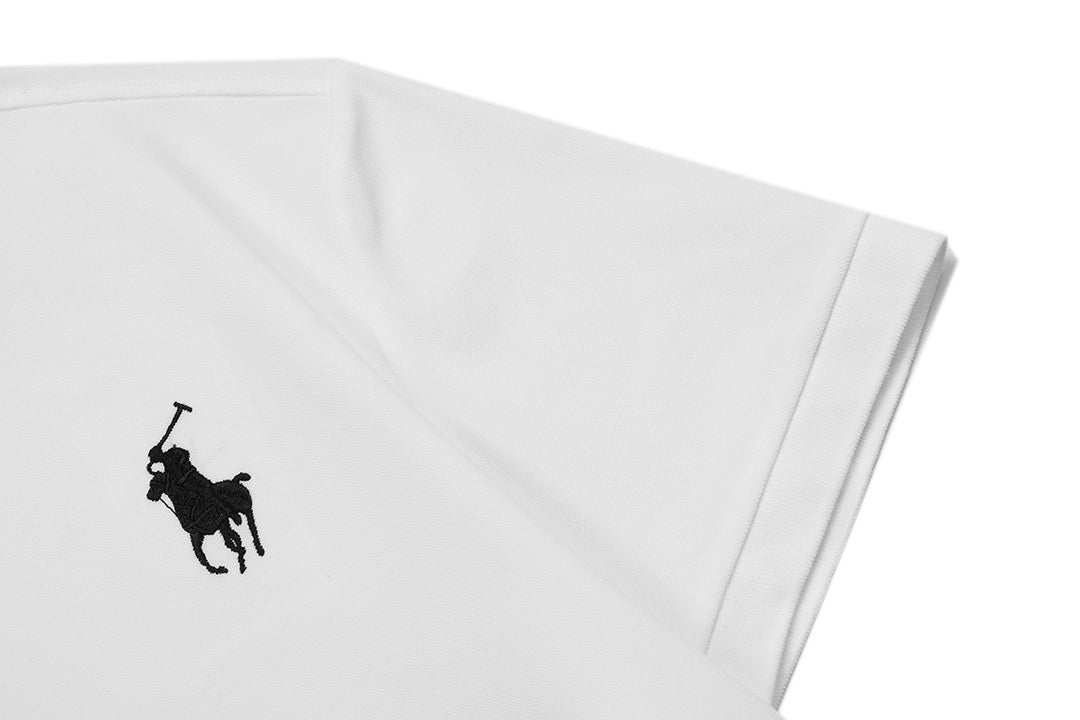 Ralph Lauren Men's Classic Short‑Sleeve Piqué Polo Shirt With Large Black Pony Logo