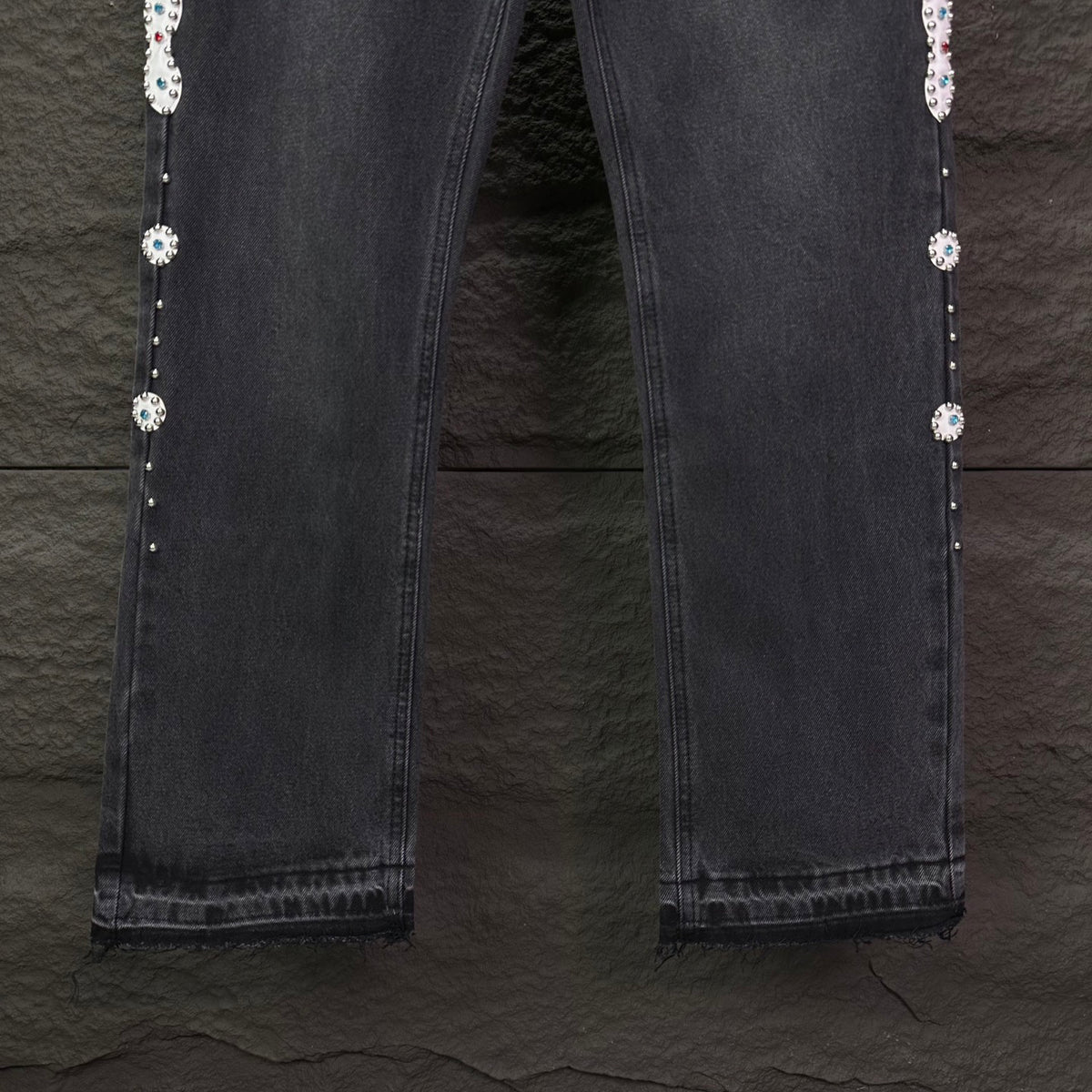 AMIRI Rhinestone‑Embellished Flared Denim Jeans