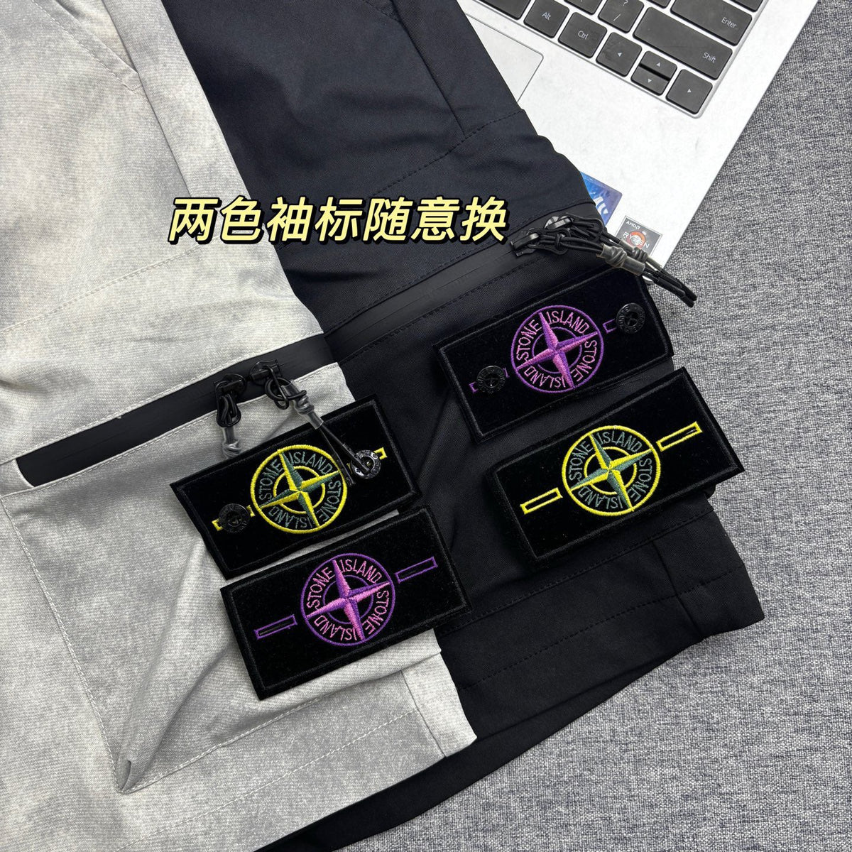Stone Island Techwear Cargo Shorts with Double-Zip 3D Pockets and Compass Badge