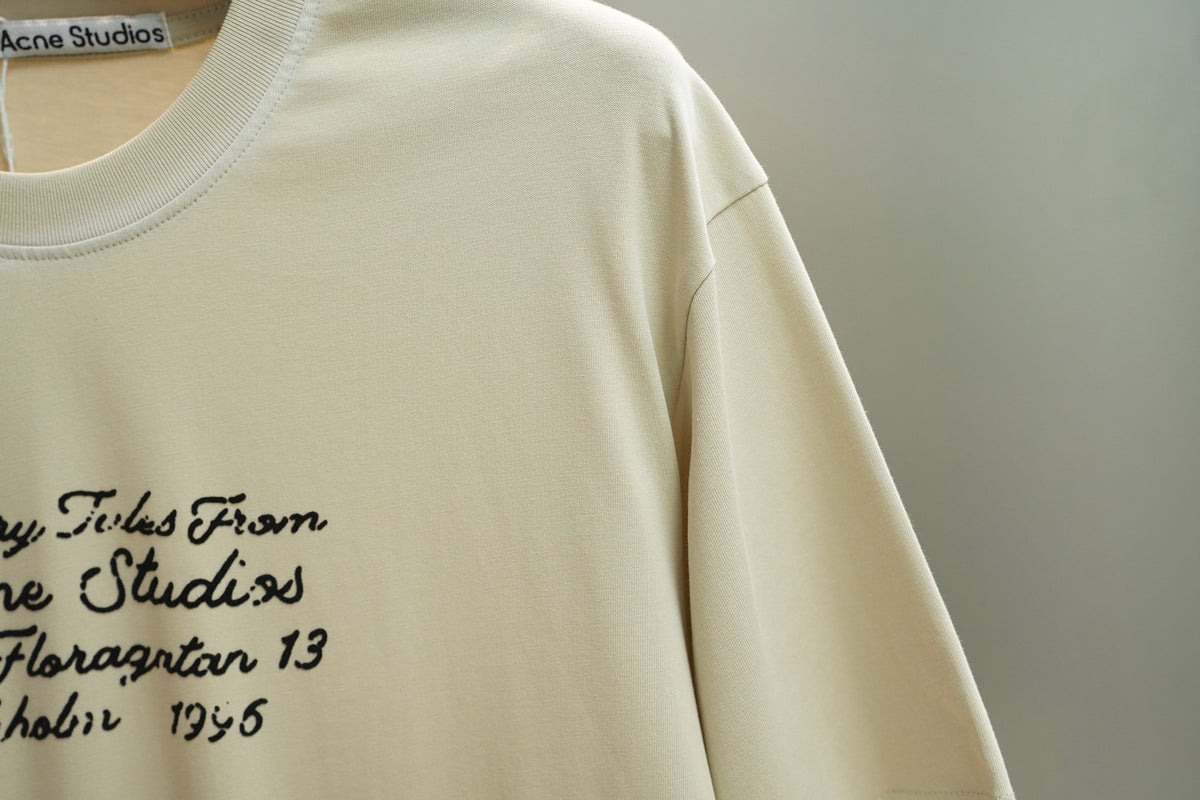 Acne Studios Fairy Tales Text‑Print Crew‑Neck Short‑Sleeve T‑Shirt
