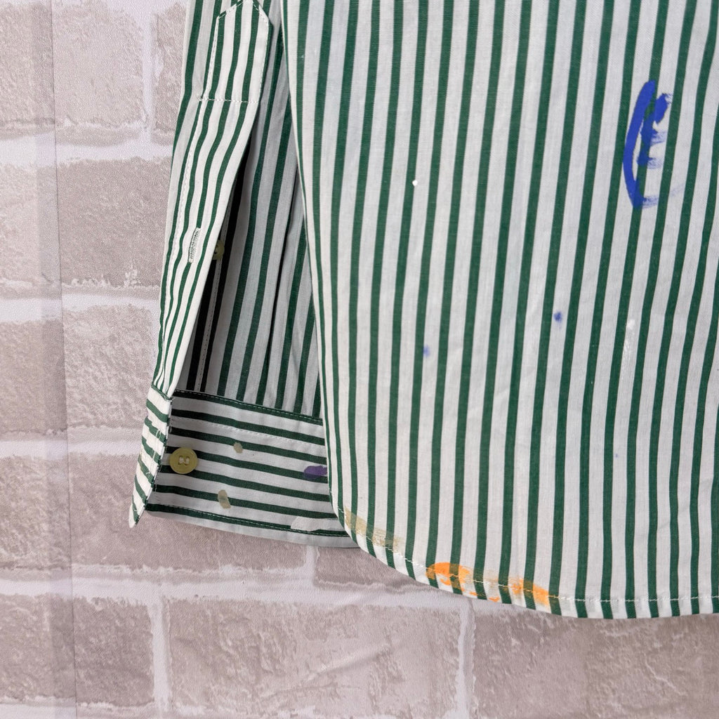 Ralph Lauren Men's Paint‑Splatter Striped Long‑Sleeve Button‑Down Shirt