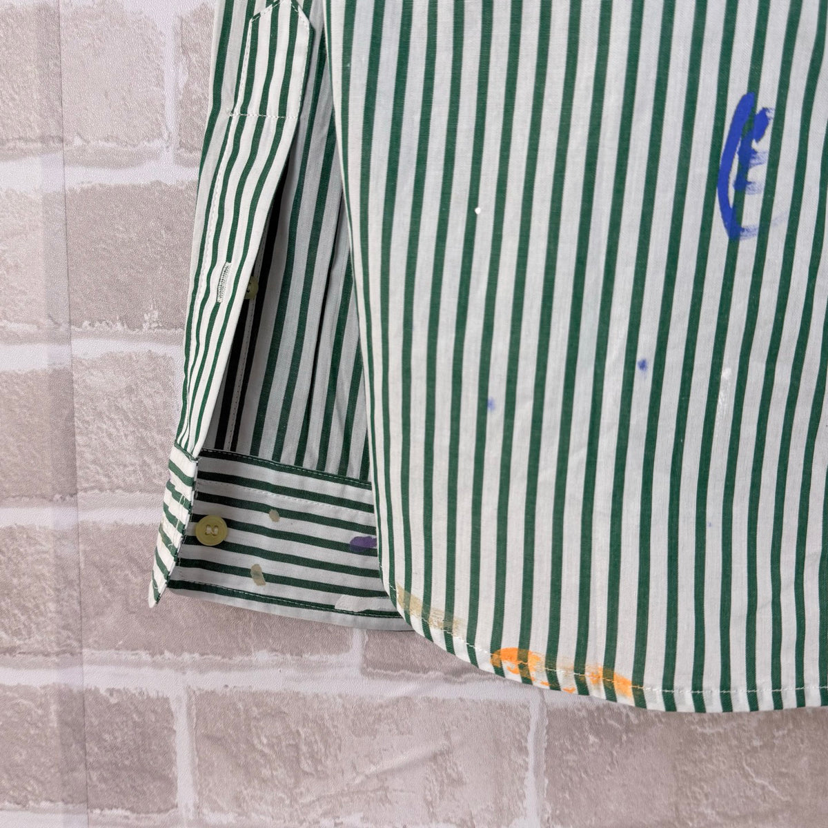 Ralph Lauren Men's Paint‑Splatter Striped Long‑Sleeve Button‑Down Shirt
