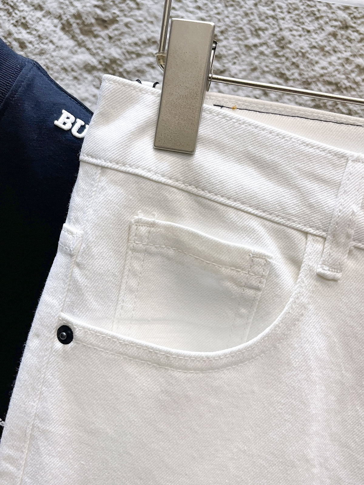 Ralph Lauren Men's White Wide‑Leg Denim Pants
