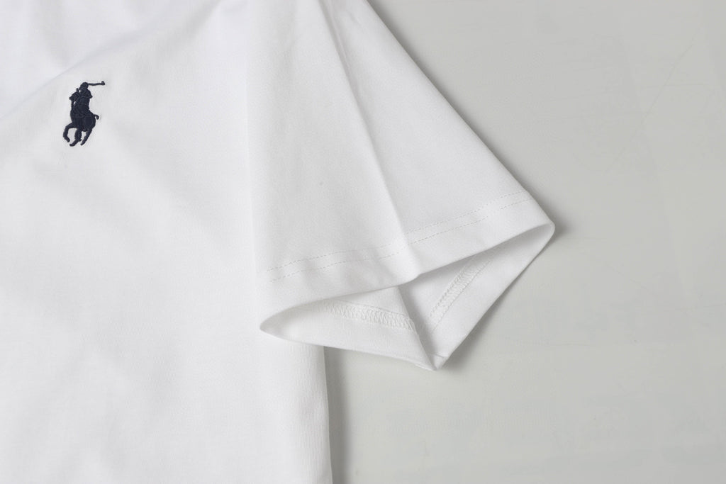 Ralph Lauren Men's White Crew‑Neck Short‑Sleeve Embroidered Pony T‑Shirt