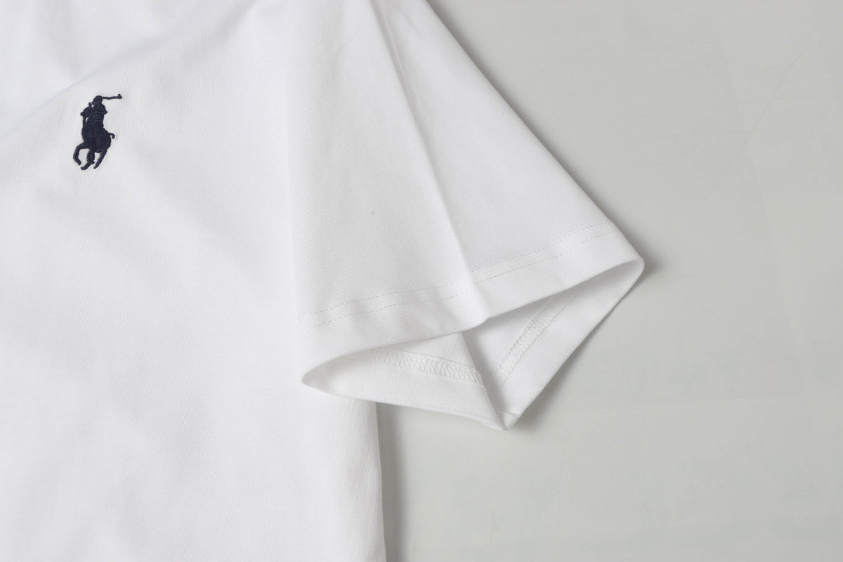 Ralph Lauren Men's White Crew‑Neck Short‑Sleeve Embroidered Pony T‑Shirt