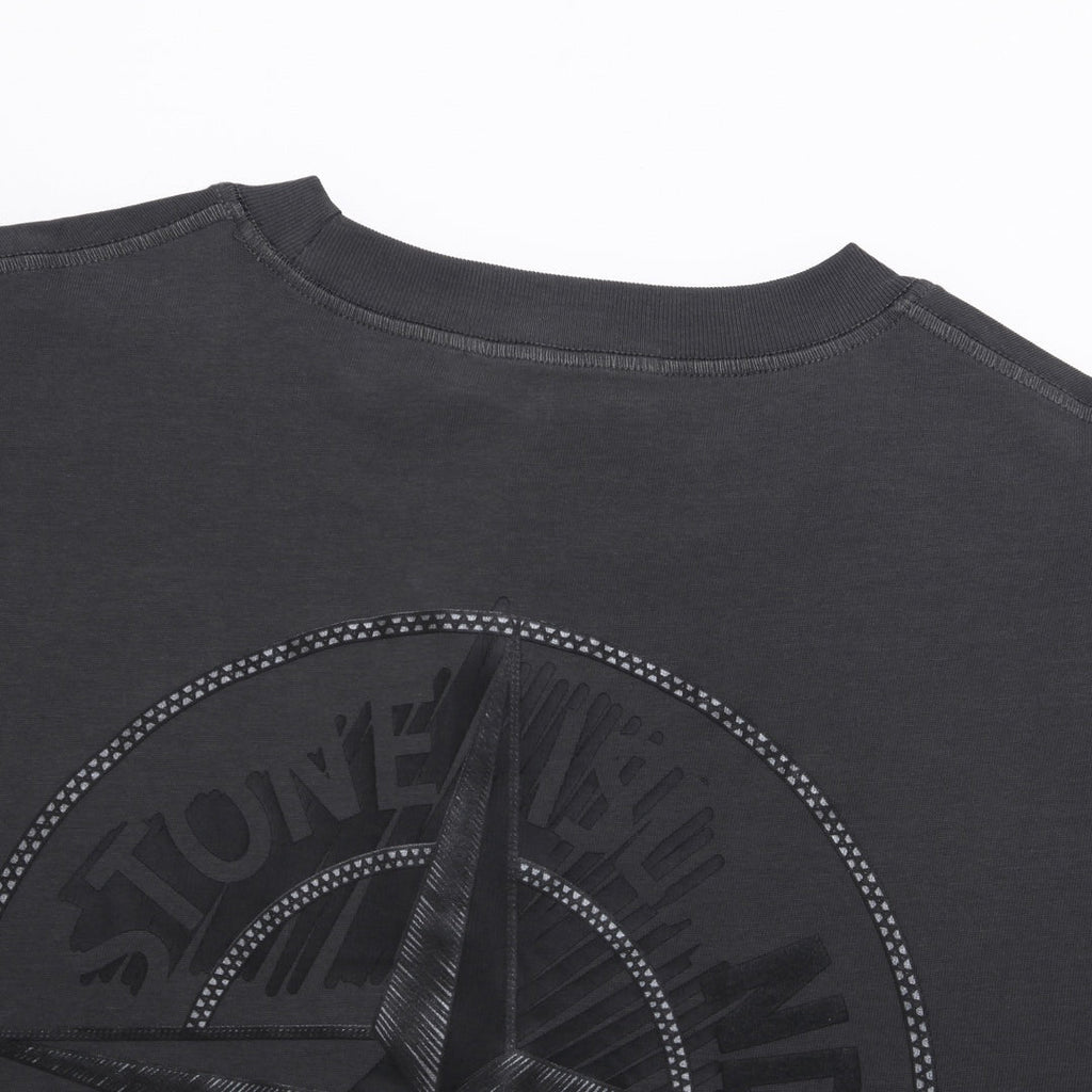 Stone Island Left Chest Horseshoe Compass Badge Print Crew Neck T-Shirt