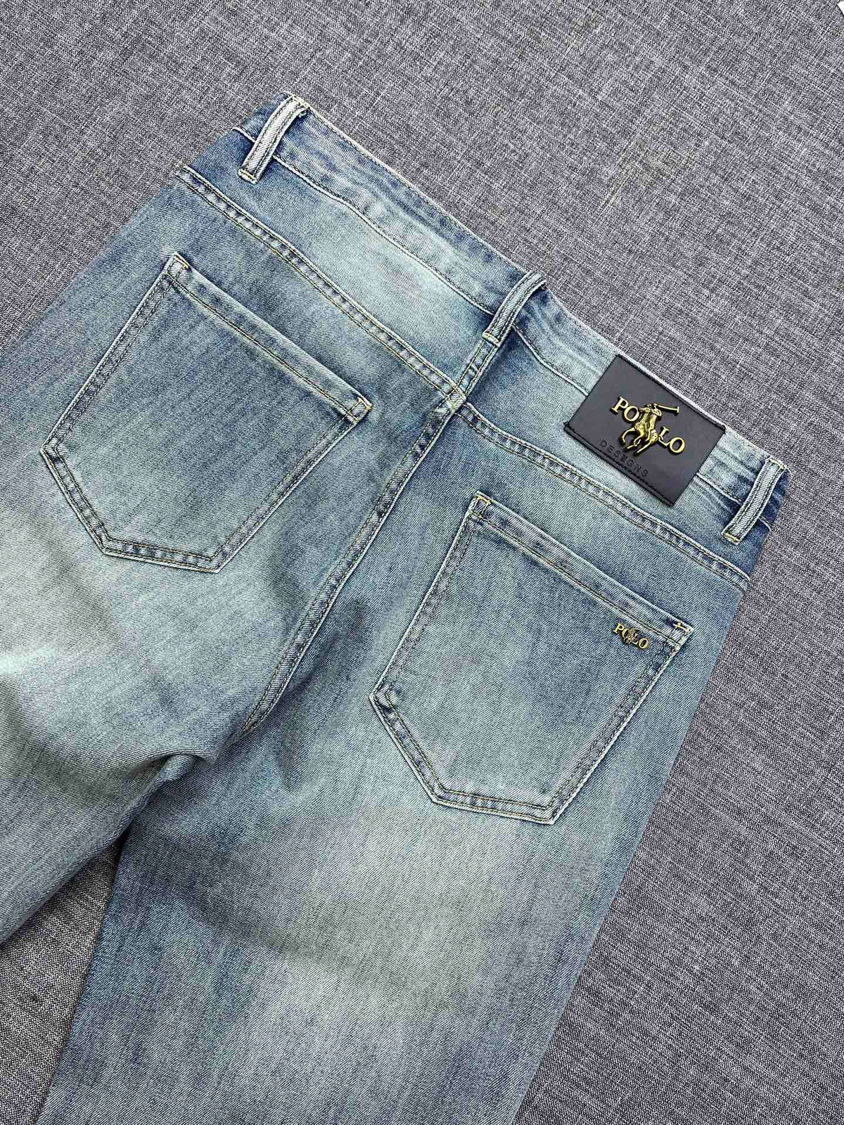 Ralph Lauren Men's Light Washed Wide‑Leg Denim Jeans