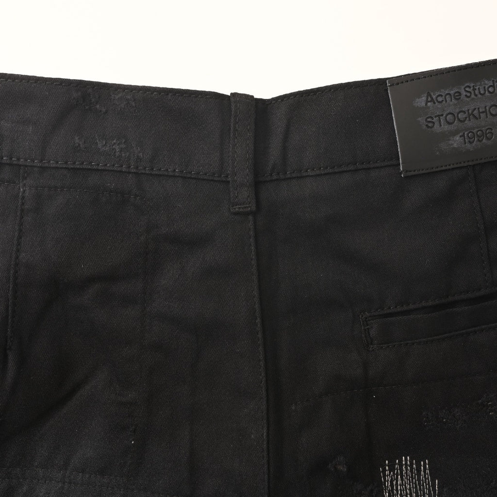 Acne Studios Patch‑Repair Distressed Wide‑Leg Jeans