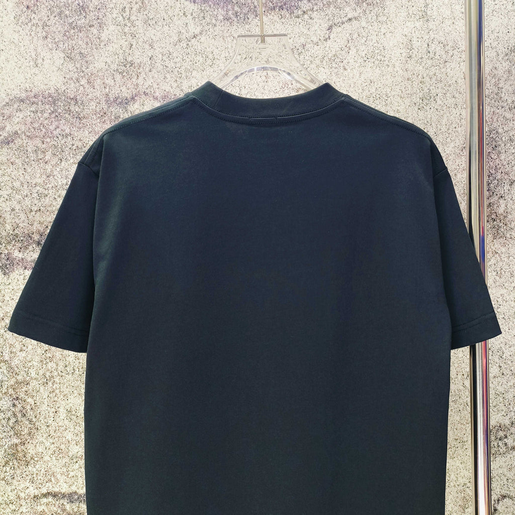 Men's Crew‑Neck Short‑Sleeve T‑Shirt with Small Blue Pony Embroidery