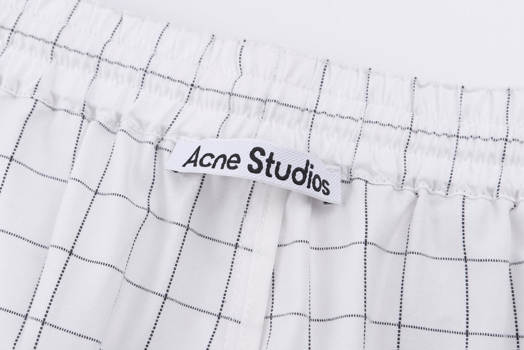 Acne Studios Grid‑Pattern Drawstring Casual Shorts