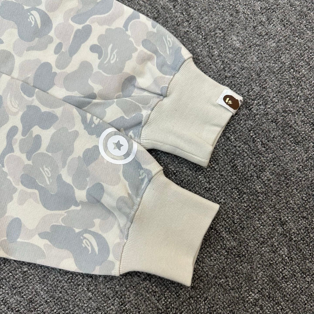 BAPE FW24 Ice Grey ABC Camo Shark Full-Zip Hoodie - Harajuku PACK Limited