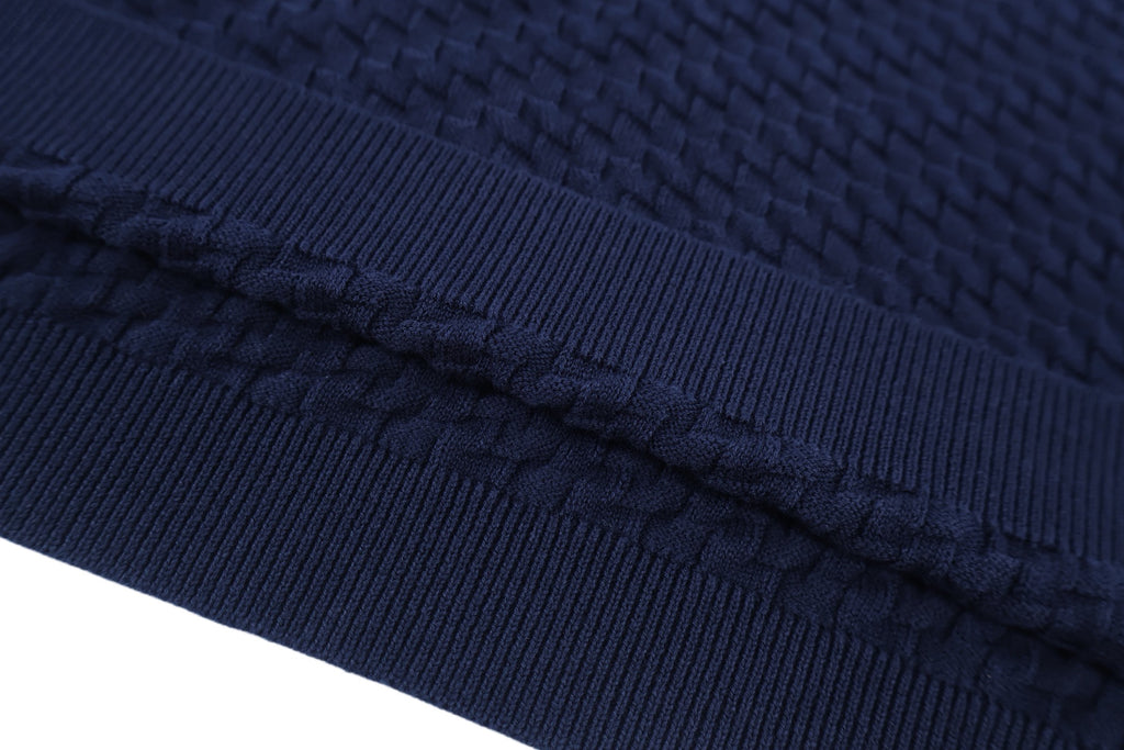 Emporio Armani Textured Knit Crew Neck Short‑Sleeve Top