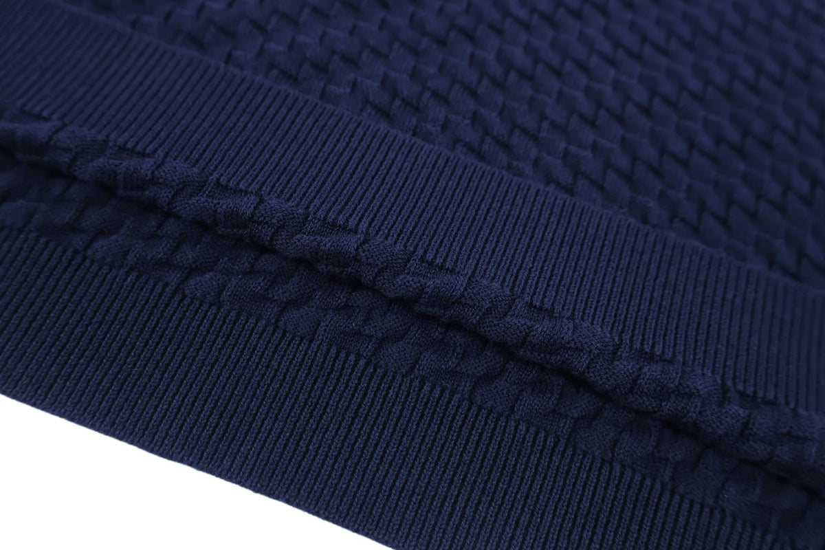 Emporio Armani Textured Knit Crew Neck Short‑Sleeve Top