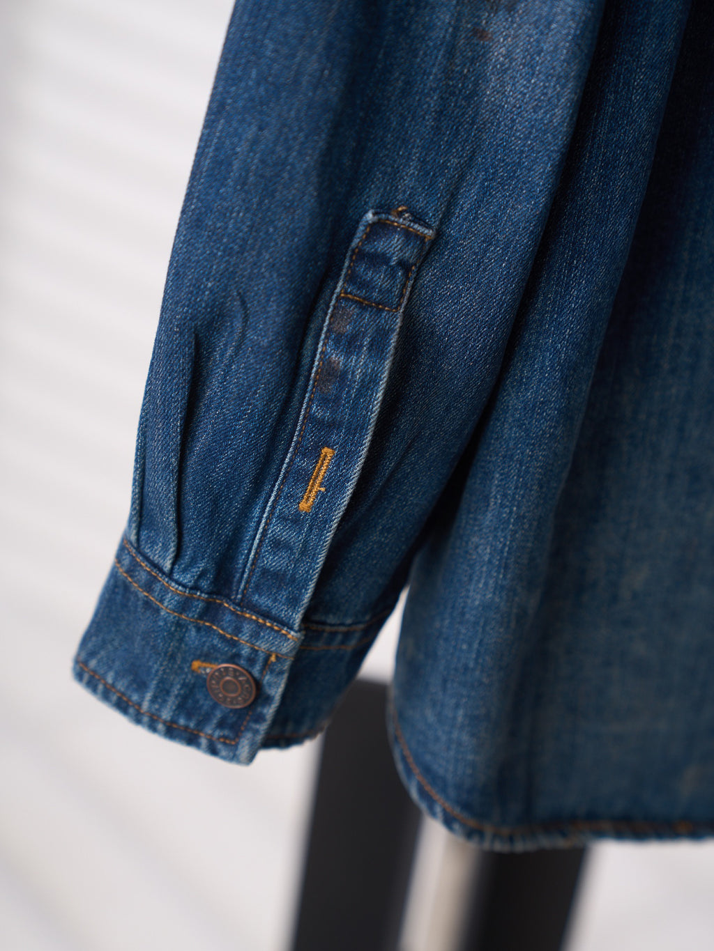Acne Studios Vintage Distressed Oversized Denim Long‑Sleeve Shirt
