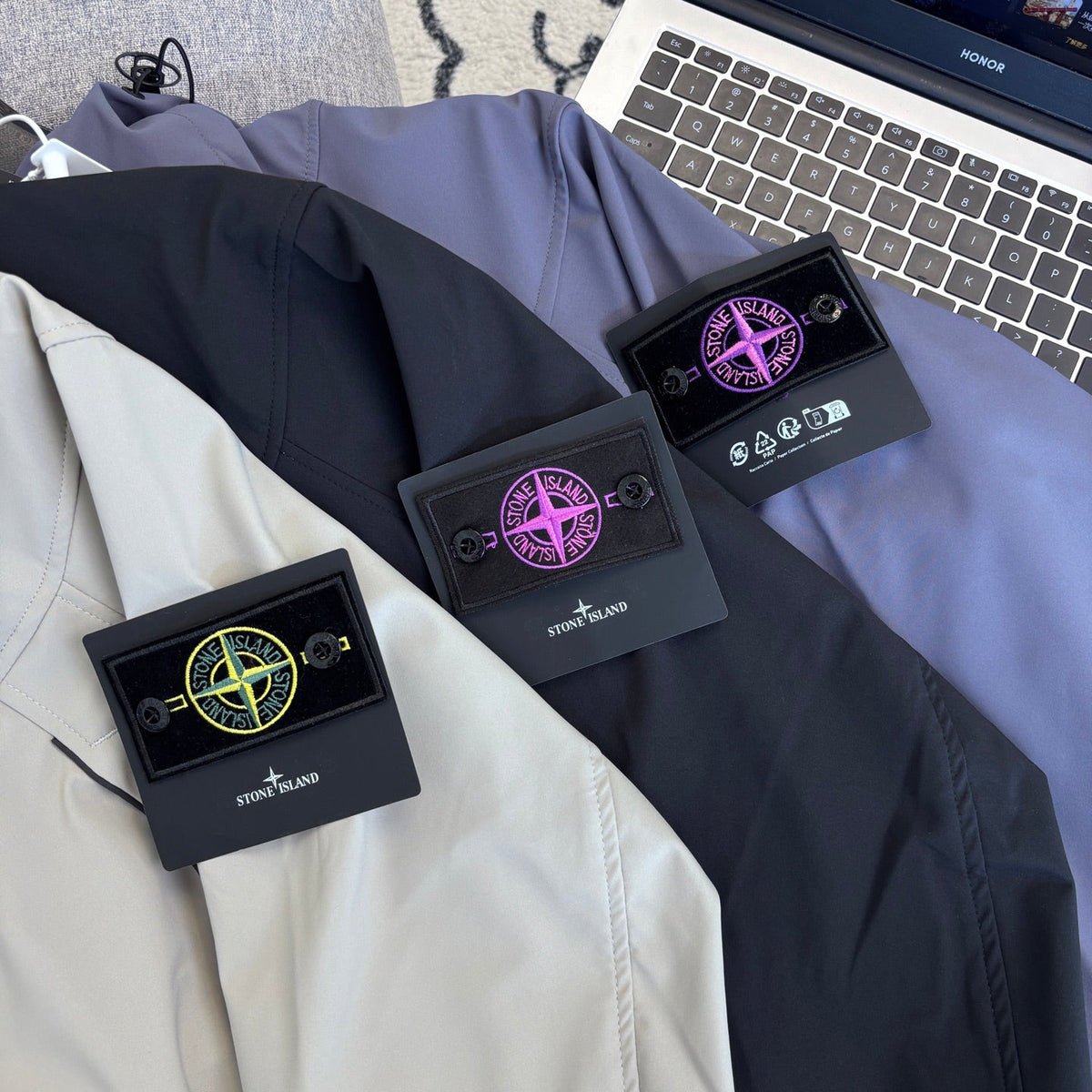 Stone Island Softshell Technical Hooded Jacket with Compass Badge