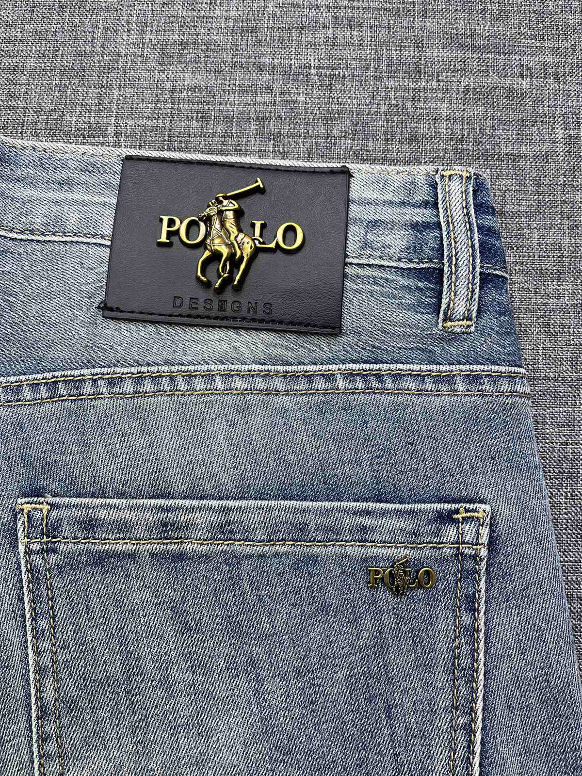 Ralph Lauren Men's Light Washed Wide‑Leg Denim Jeans