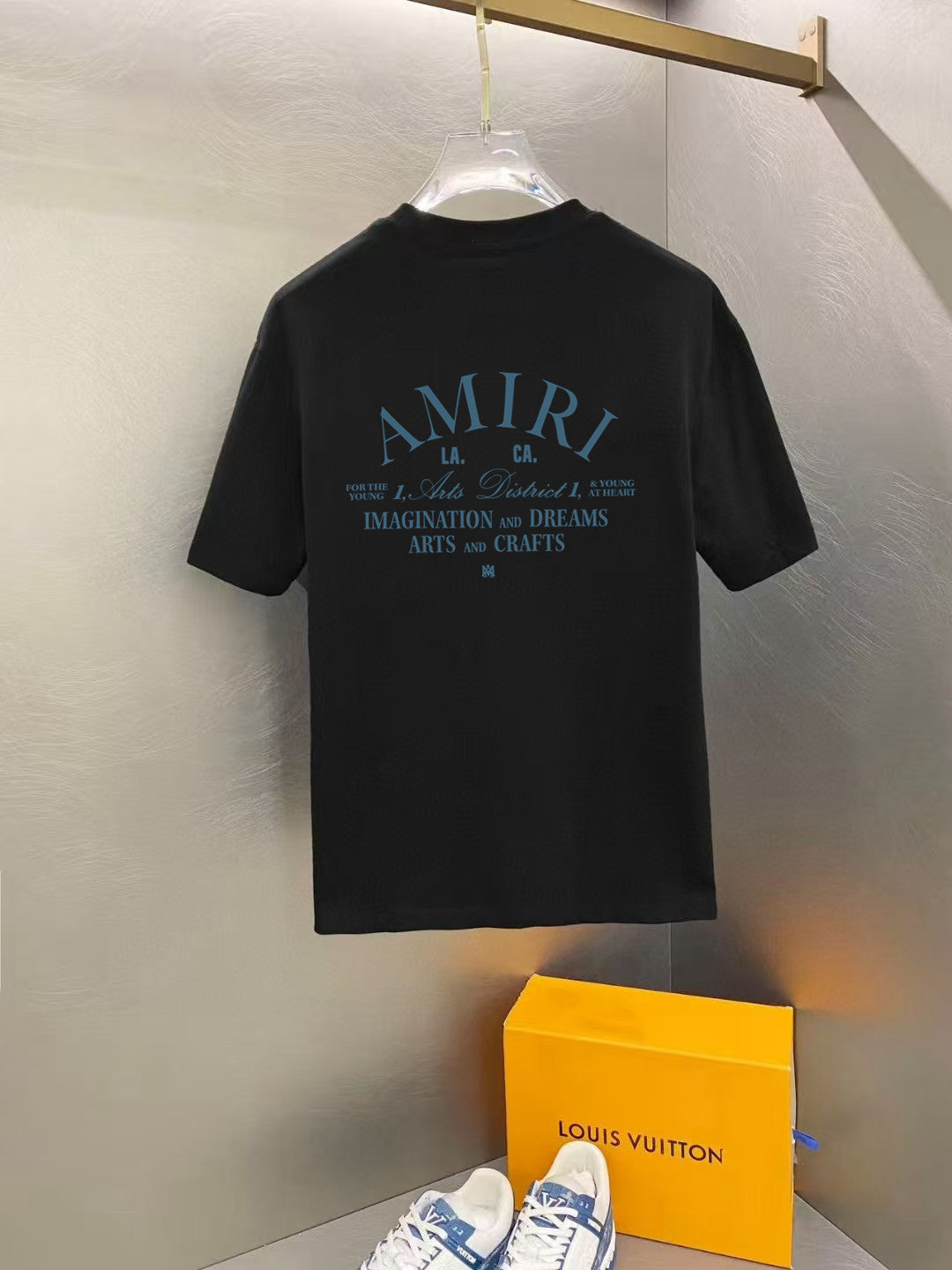 Amiri  Vintage Text Chest Crew‑Neck Short‑Sleeve T‑Shirt