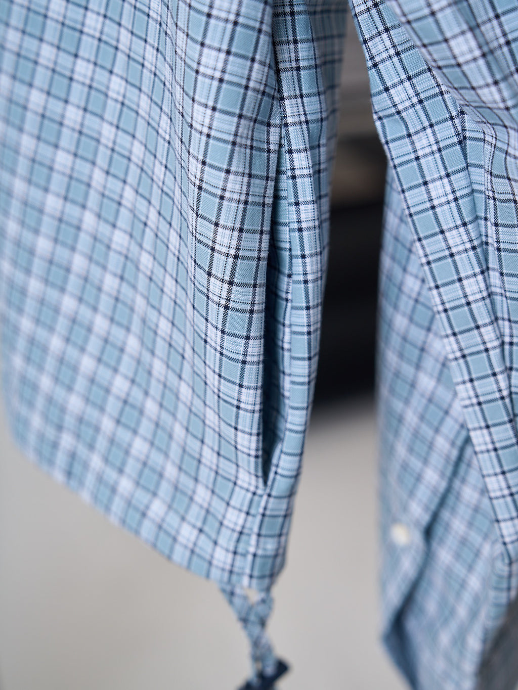 Acne Studios Blue Gingham Zip‑Up Hooded Jacket