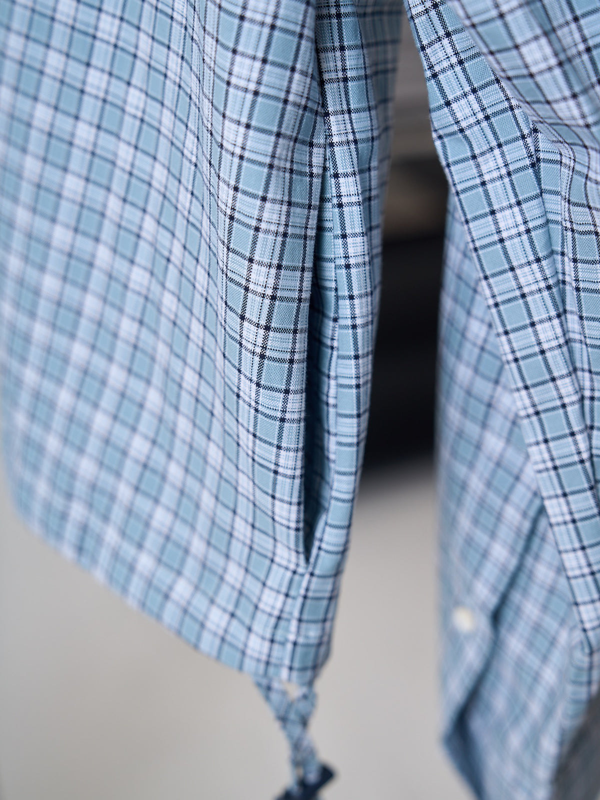 Acne Studios Blue Gingham Zip‑Up Hooded Jacket